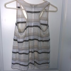 Striped White and Cream Banana Republic Tank Top